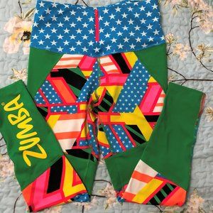ZUMBA Activewear Legging Stars High Waisted L Lovely NWOT